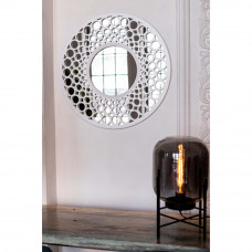 Круглое декоративное зеркало в белой декоративной раме Round White 